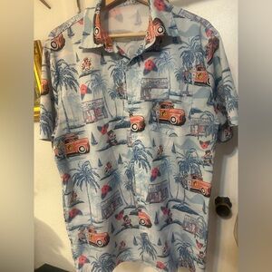 Buc-wes Vintage Car Print Men's Casual Shirt Beaver